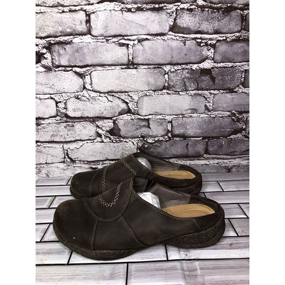 Clarks Collection Brown Leather Slip On Mules Clogs Shoes Women Sz 7.5W US/38EU - Picture 9 of 15